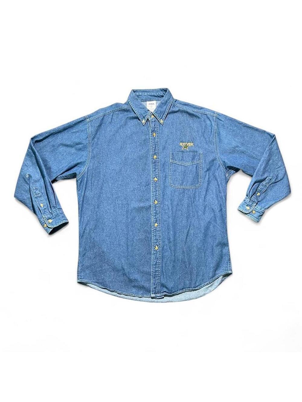 Vintage Dallas Stars One Pocket NHL Hockey Button Down Shirt